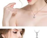 S925 Sterling Silver Diamond Chalcedony Pendant Necklace Gemstone Jewelry