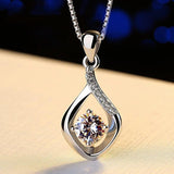 S925 Sterling Silver Diamond Chalcedony Pendant Necklace Gemstone Jewelry
