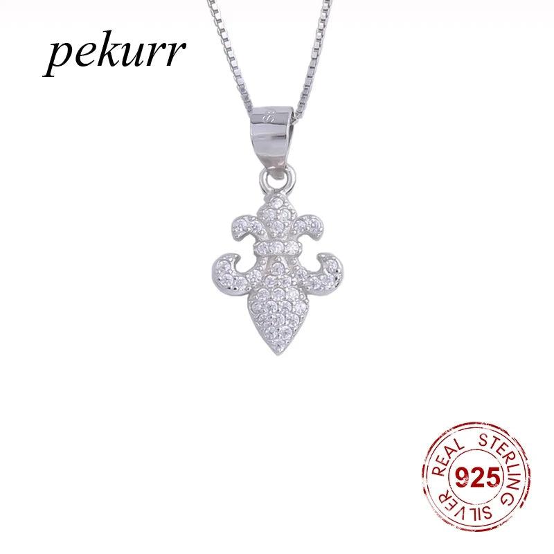 925 Silver Gothic Zircon Cross Pendant Anchor Necklace for Women