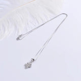 925 Silver Gothic Zircon Cross Pendant Anchor Necklace for Women