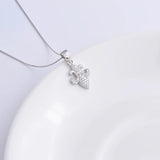 925 Silver Gothic Zircon Cross Pendant Anchor Necklace for Women