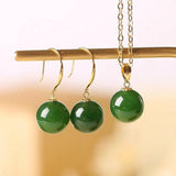 Hetian Jade Green Jade Pendant Necklace S925 Sterling Silver Chain