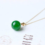 Hetian Jade Green Jade Pendant Necklace S925 Sterling Silver Chain