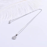 925 Silver Zircon Shell Boho Necklaces Women Ocean Sea Jewelry