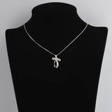 925 Silver Zircon Lace Wave Round Cross Pendants