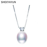 Freshwater Pearl Necklace with Zircon Pendants