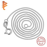 925 Sterling Silver Vintage Chain Necklace Women Box Chain Adjustable