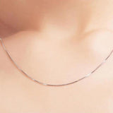 925 Sterling Silver Vintage Chain Necklace Women Box Chain Adjustable