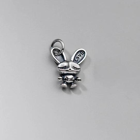 Vintage 925 Silver Rabbit Pendant Charms DIY Jewelry Accessories