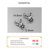 Vintage 925 Silver Rabbit Pendant Charms DIY Jewelry Accessories