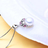 Bohemian Ruby Pendant Pearl Jewelry Natural Pearl Necklace