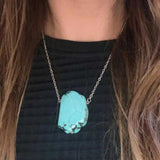 Natural Turquoise Pendant Necklace Reiki Crystal Dragon Beads Chakra