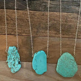 Natural Turquoise Pendant Necklace Reiki Crystal Dragon Beads Chakra