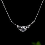 Plum Blossom Pendant Necklace Retro Charm Silver Jewelry
