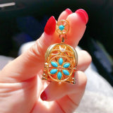 Bird Cage Necklace Women's Sterling Silver Retro Pendant