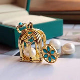 Bird Cage Necklace Women's Sterling Silver Retro Pendant