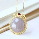 High-Grade Jade Sterling Silver Pendant Hetian Gray Lucky Smoke Purple Gray