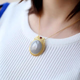 High-Grade Jade Sterling Silver Pendant Hetian Gray Lucky Smoke Purple Gray