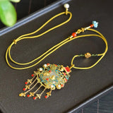 Vintage S925 Sterling Silver Hetian Jade Necklace