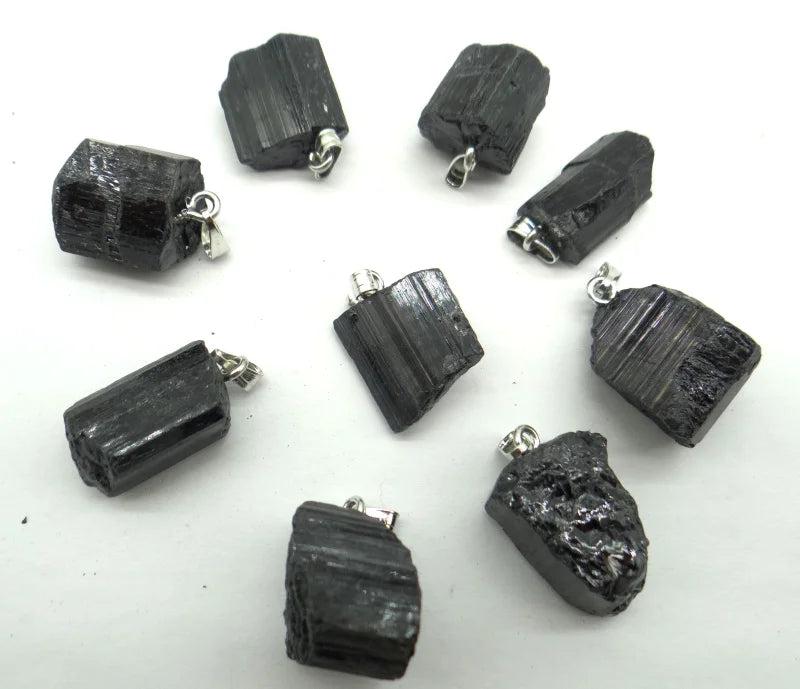 Natural Tourmaline Repair Ore for DIY Jewelry Making Pendant Necklace 10pcs