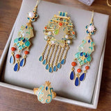 Hetian Jade Necklace Retro Chinese Ethnic Nantianmen Court Pendant