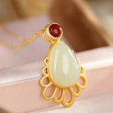 S925 Sterling Silver Hetian Jade Personality Elegance Retro Female