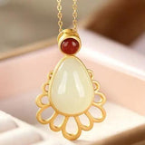 S925 Sterling Silver Hetian Jade Personality Elegance Retro Female