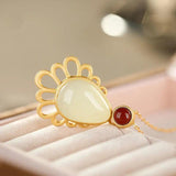 S925 Sterling Silver Hetian Jade Personality Elegance Retro Female