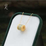 Natural Hetian Jade Lulutong Pendant S925 Sterling Silver Necklace