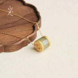 Natural Hetian Jade Lulutong Pendant S925 Sterling Silver Necklace