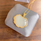 Hetian Jade Double-Sided Lock Pendant Dragon Phoenix Luck S925