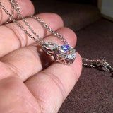 Crystal Round Pendants Necklaces Silver Vintage Wedding Jewelry Chain Necklaces
