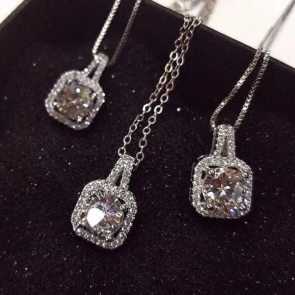 Crystal Zircon Stone Necklace 925 Silver Choker for Women