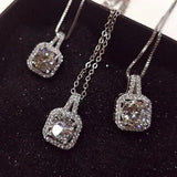 Crystal Zircon Stone Necklace 925 Silver Choker for Women