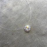 Invisible Fish Line Crystal Necklace - Women Fashion Clavicle Chain