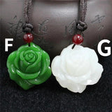 Hand Carved Natural Ice Pink Chalcedony Rose Pendant