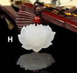 Hand Carved Natural Ice Pink Chalcedony Rose Pendant