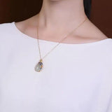 Natural Hetian Jade S925 Silver Pendant Retro Phoenix Women's Sweater Chain