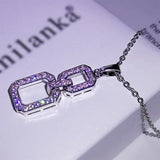 Square Diamond Necklace Pendant for Women