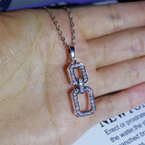 Square Diamond Necklace Pendant for Women