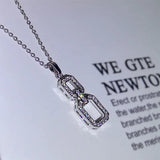 Square Diamond Necklace Pendant for Women