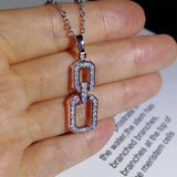 Square Diamond Necklace Pendant for Women