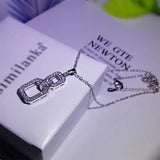 Square Diamond Necklace Pendant for Women