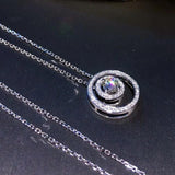 925 Silver Necklace Zircon Crystal Pendant