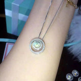925 Silver Necklace Zircon Crystal Pendant