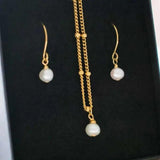 7-8MM Baroque Pearl Pendant Earring Set Gift for Women