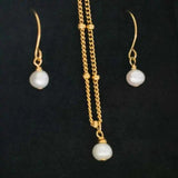 7-8MM Baroque Pearl Pendant Earring Set Gift for Women