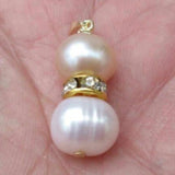 Natural 9-10mm South Sea Pink Pearl 14k Pendant Keychain