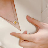 Flower Choker Necklace AAAAA Zircon White Filled Wedding Pendant