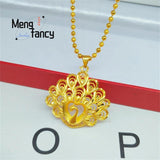 Vietnamese Sand Peacock Pendant Charms Necklace Fine Jewelry Amulet